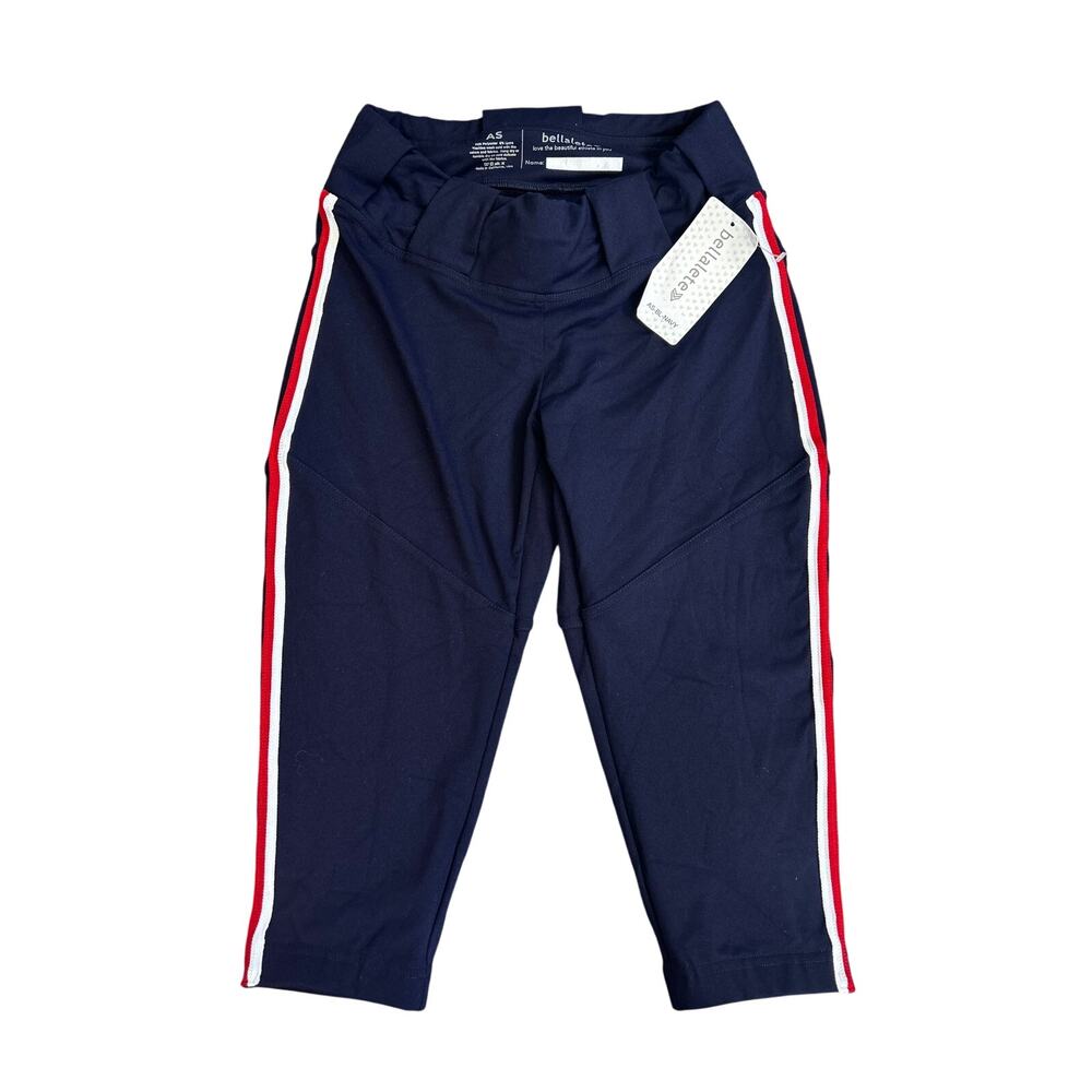 NWT Bellathlete Softball Pant w/ Belt-Loop Navy With Red, White Piping AS or 2-4